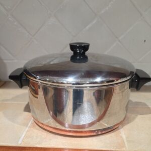 Revere Ware 4.5 Quart Stainless Steel Pot with Black Handles